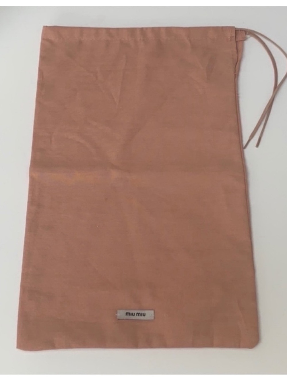 Miu Miu Nude Pink Cotton Logo Shoe Dust Bag Travel Storage Bag